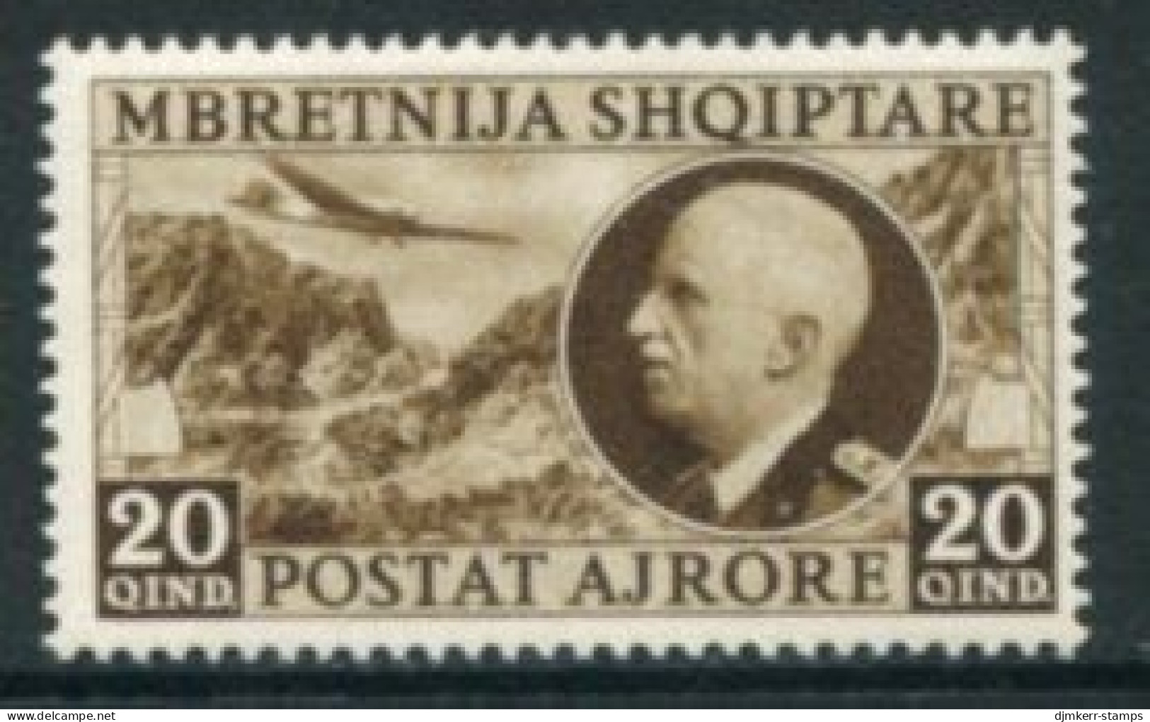 ALBANIA 1939 Airmail Definitive 20q LHM / *.  Michel 312 - Albanien