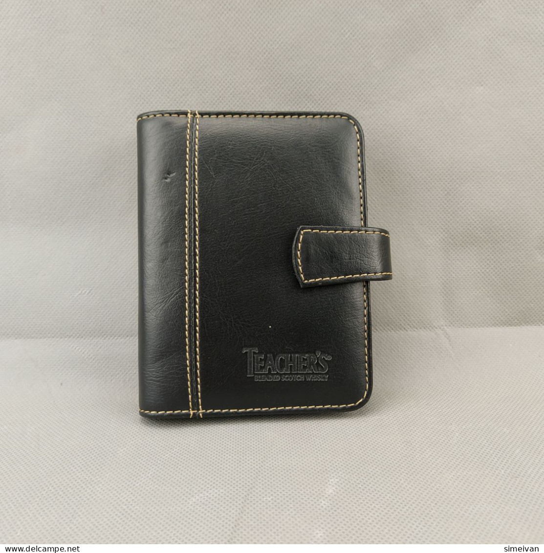 Teacher's Scotch Whisky Advertising Black Leather Business Notebook #0554 - Alcohols
