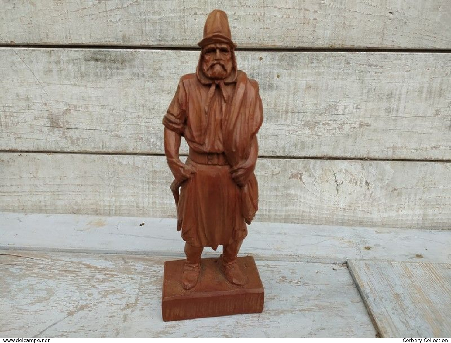 Statue Bois Sculpté Gaucho Argentin Sculpture Hector Garbati Argentine / Art Populaire. - Wood