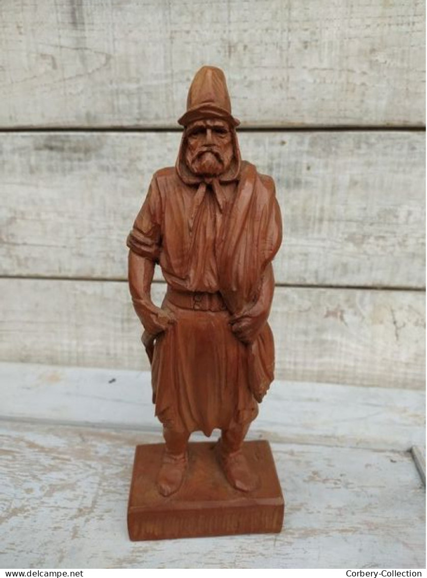 Statue Bois Sculpté Gaucho Argentin Sculpture Hector Garbati Argentine / Art Populaire. - Holz