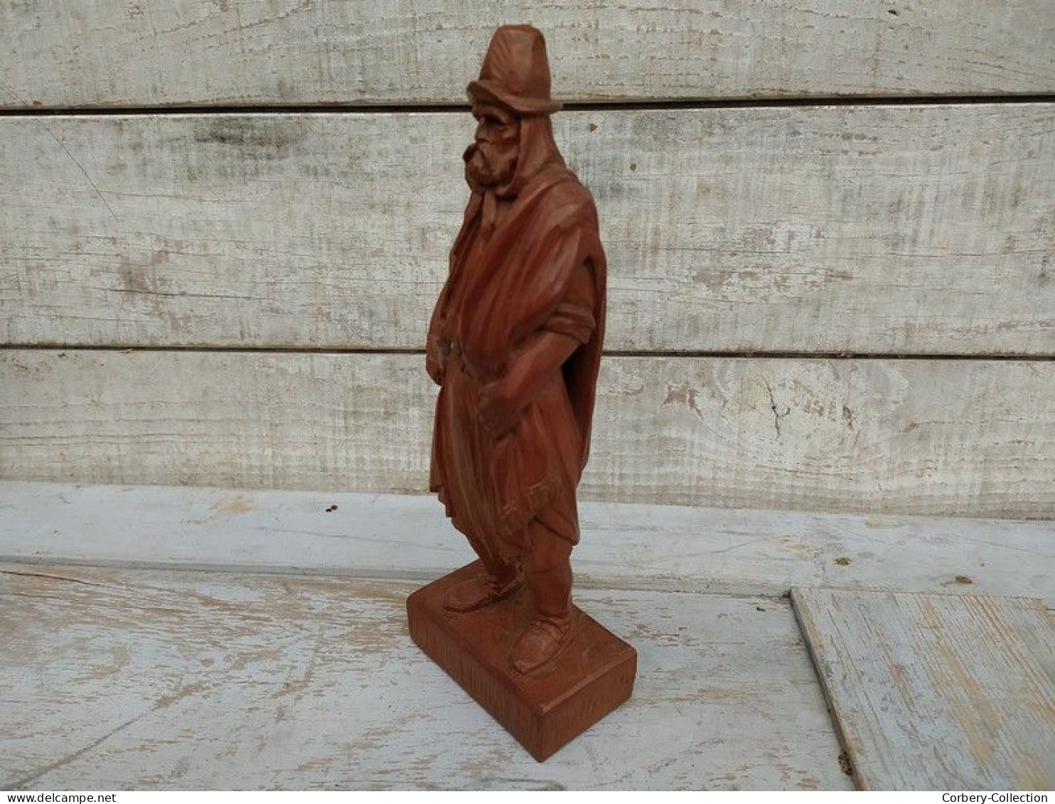 Statue Bois Sculpté Gaucho Argentin Sculpture Hector Garbati Argentine / Art Populaire. - Holz