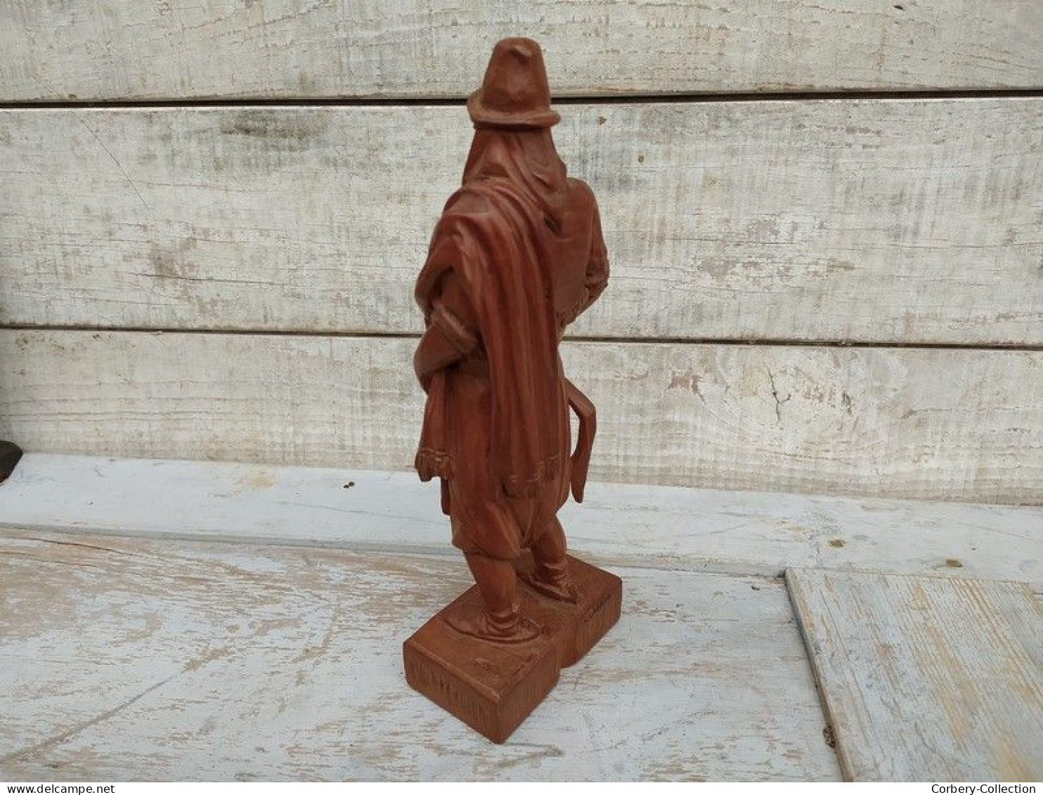 Statue Bois Sculpté Gaucho Argentin Sculpture Hector Garbati Argentine / Art Populaire. - Wood