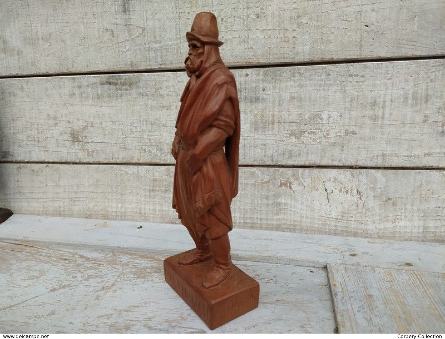 Statue Bois Sculpté Gaucho Argentin Sculpture Hector Garbati Argentine / Art Populaire.