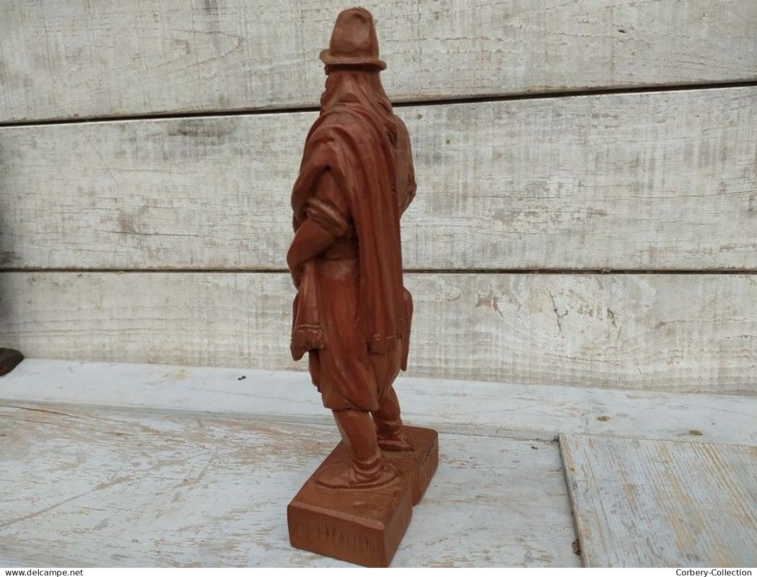 Statue Bois Sculpté Gaucho Argentin Sculpture Hector Garbati Argentine / Art Populaire.