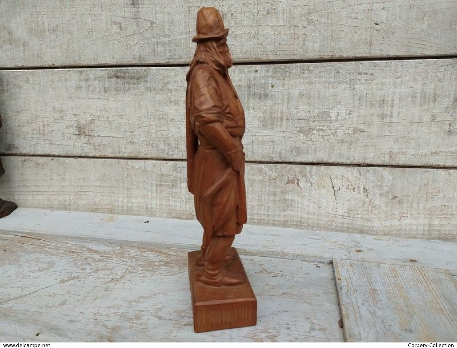 Statue Bois Sculpté Gaucho Argentin Sculpture Hector Garbati Argentine / Art Populaire.