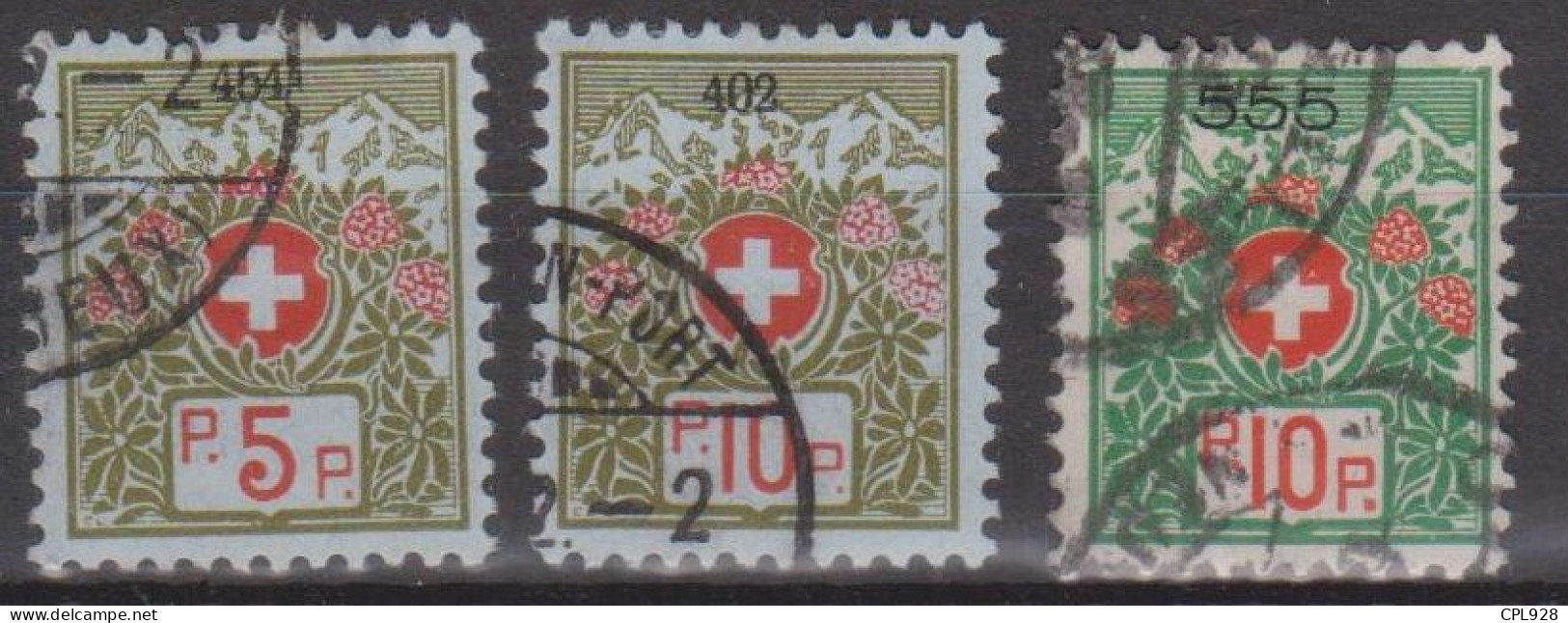Suisse Timbre De Franchise N° 4A, 5A, Et 5B - Vrijstelling Van Portkosten