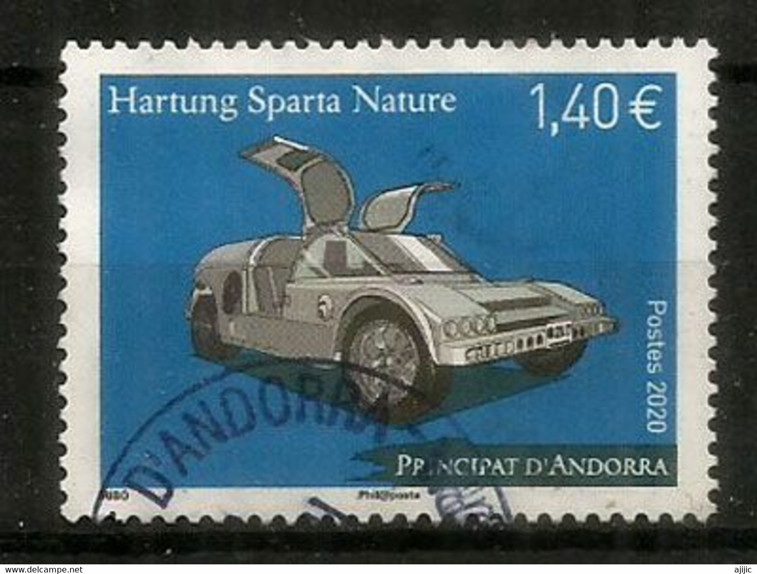 Voiture Hartung Sparta Nature (la Seule Voiture "Made In Andorra")puissance 1360 Cv. Année 2020, Oblitéré. 1 ère Qualité - Used Stamps