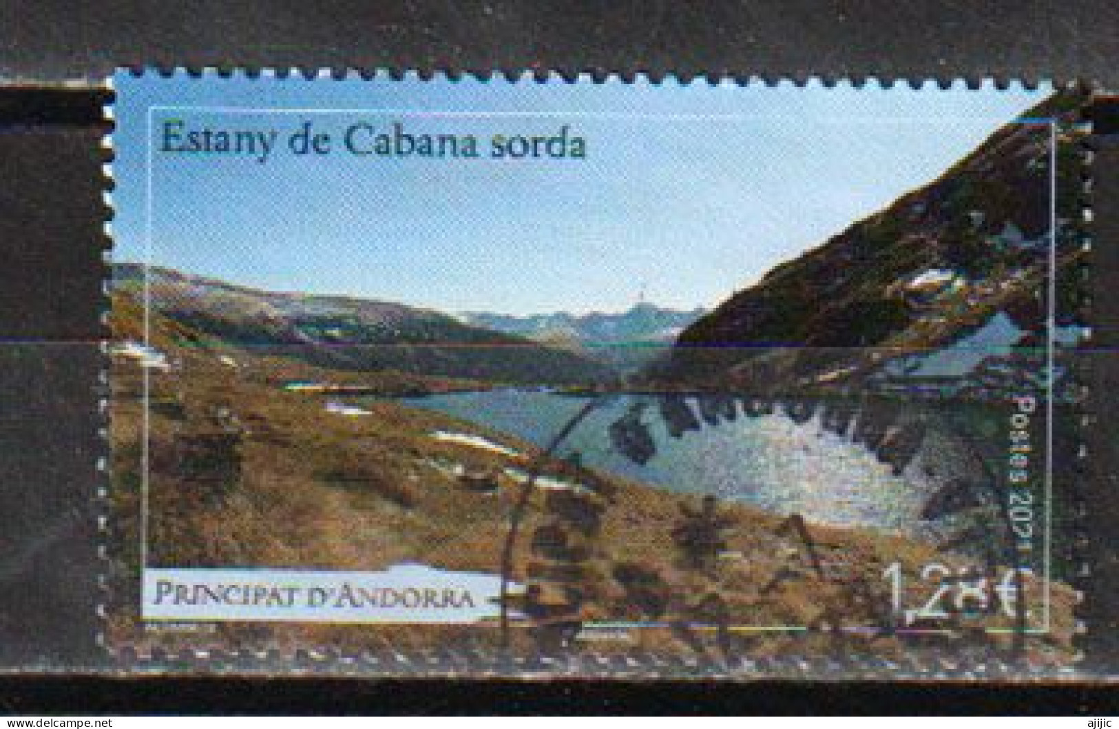 ANDORRA 2022 Estany De L'Isla (LAC à 2398 M) Timbre Oblitéré   1 ère Qualité, Haute Faciale - Oblitérés