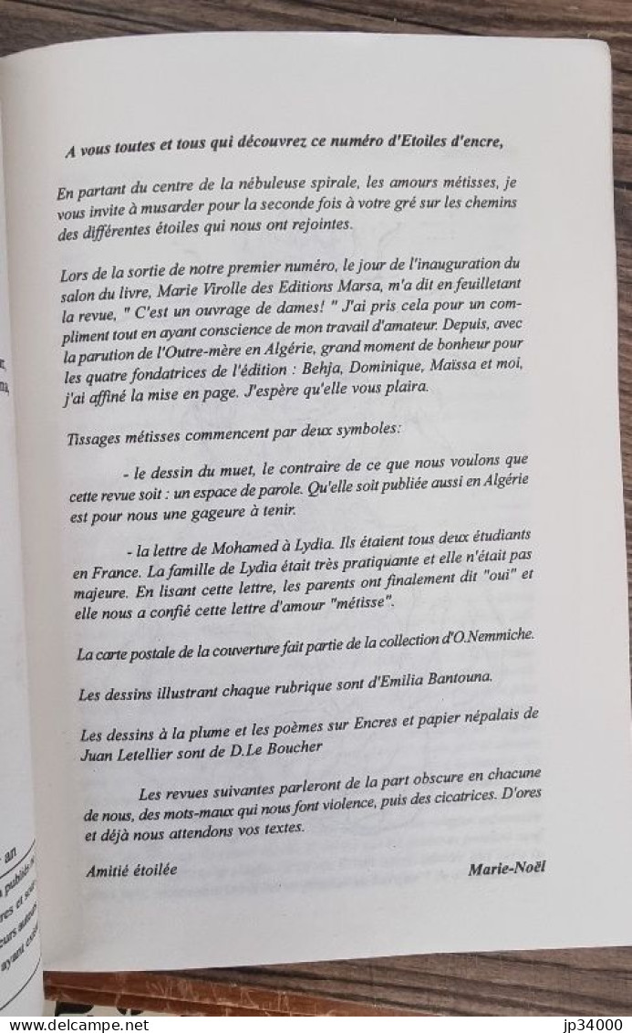 Etoiles D'encre, Revue De Femmes En Méditerranée (n°3-4) Tissages Métisses. Octobre 2000 - Sociologia