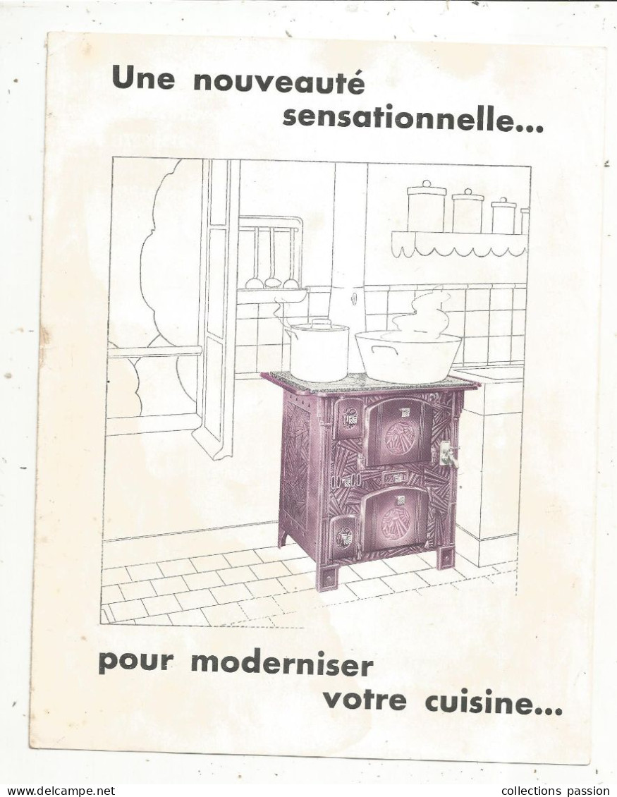 Publicité 4 Pages, Les Cuisinières CALORIA, Société Générale De Fonderie, Paris, 3 Scans, Frais Fr : 1.75 E - Advertising