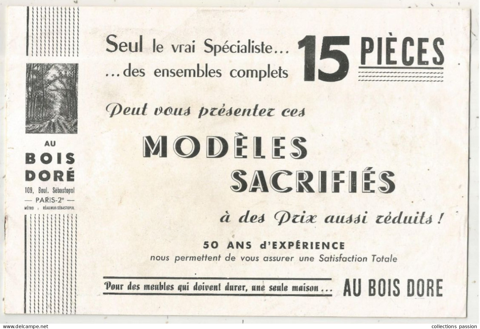 Publicité 16 Pages, Meubles, AU BOIS DORE, Paris, 4 Scans, Frais Fr 3.35 E - Advertising