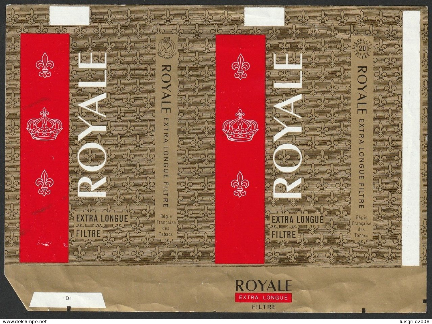 França, Old Cigarrette Pack - ROYALE Extra Longue Filtre -|- Régie Française Des Tabacs - Schnupftabakdosen (leer)