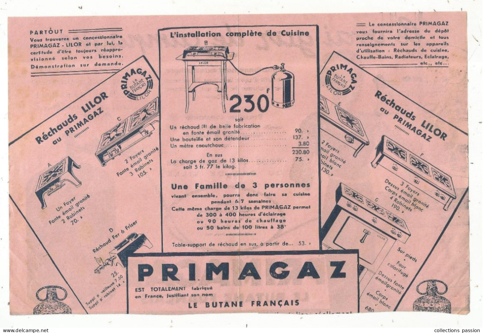 Publicité 2 Pages, PRIMAGAZ, Le Butane Français, Quincaillerie Métivier, St Savin Sur Gartempe, 2 Scans, Frais Fr 1.65 E - Advertising