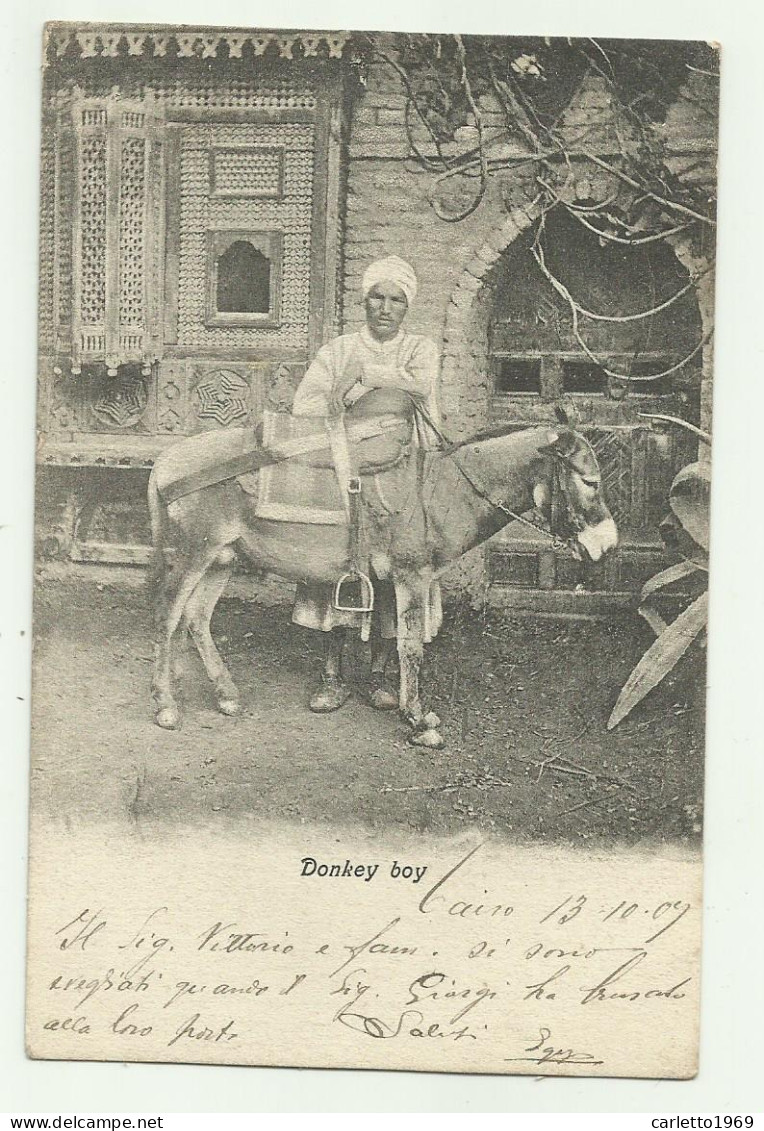 DONKEY BOY - CAIRO 1909  - VIAGGIATA FP - Cairo