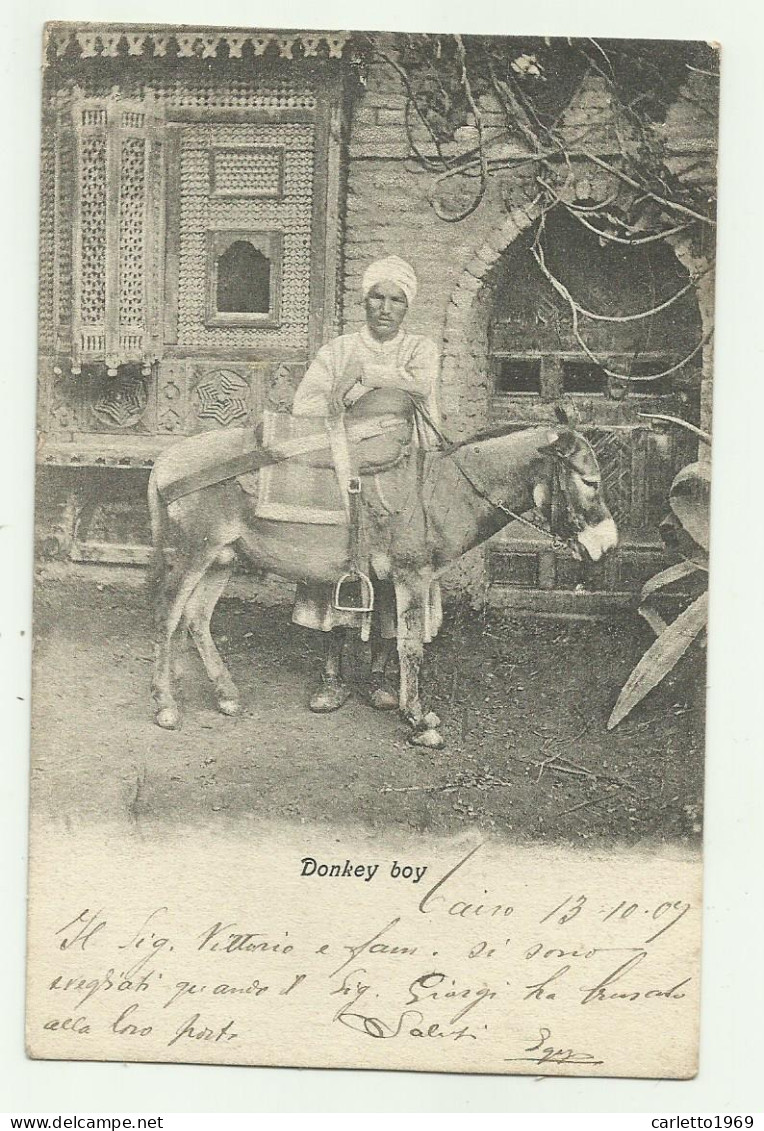 DONKEY BOY - CAIRO 1909  - VIAGGIATA FP - Le Caire