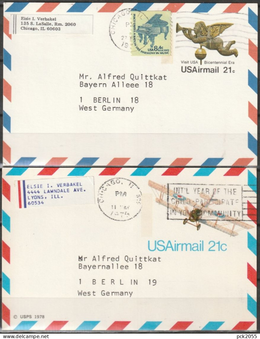 USA 1978-1979 2 Verschiedene Ganzsachen USAirmail ( D 2853) - 1961-80