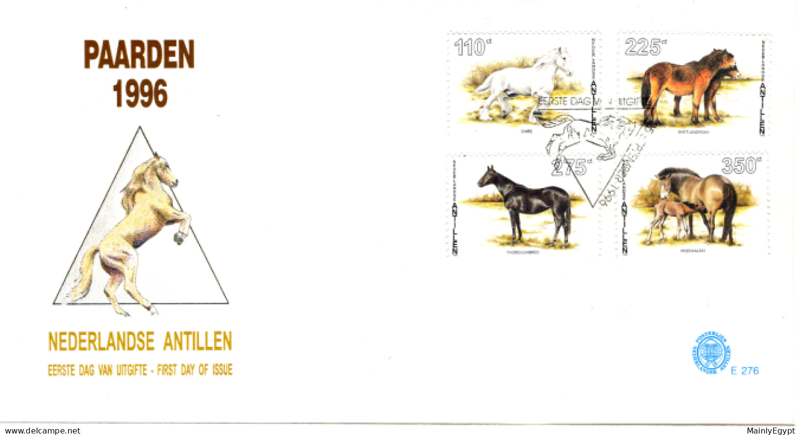 NETHERLANDS ANTILLES: 1996 - FDCs - Horses (E276) - Curaçao, Nederlandse Antillen, Aruba