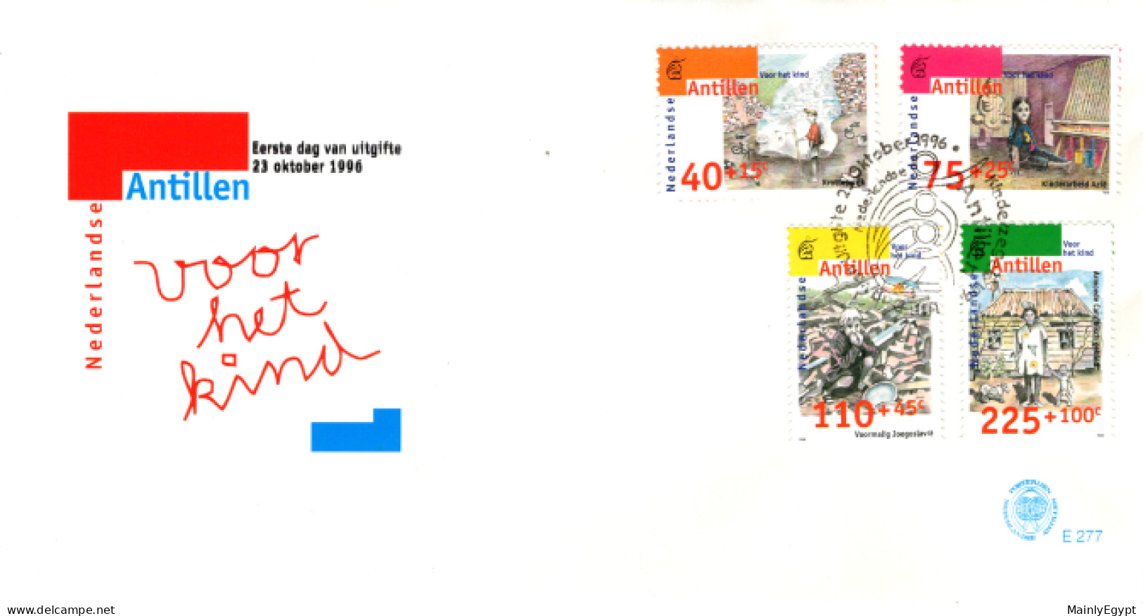 NETHERLANDS ANTILLES: 1996 - FDC - Pro Jubentute, Yougosloavia,  Poverty (E277) - Curaçao, Nederlandse Antillen, Aruba