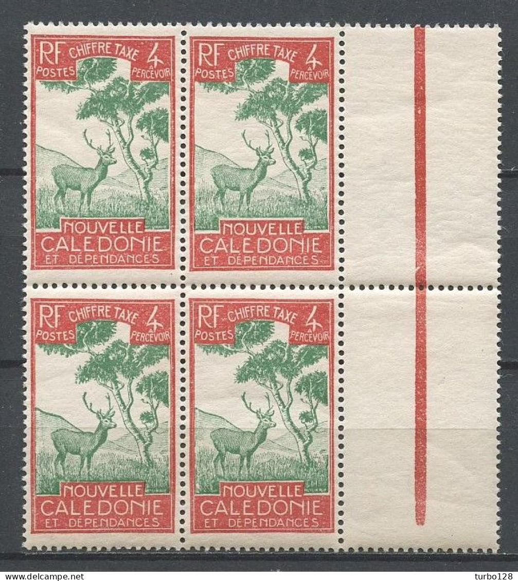 CALEDONIE 1928 N° 27 ** Bloc De 4 Neuf MNH TTB C 6.00 € Faune Animaux Cerf Et Niaouli Arbre Tree - Segnatasse