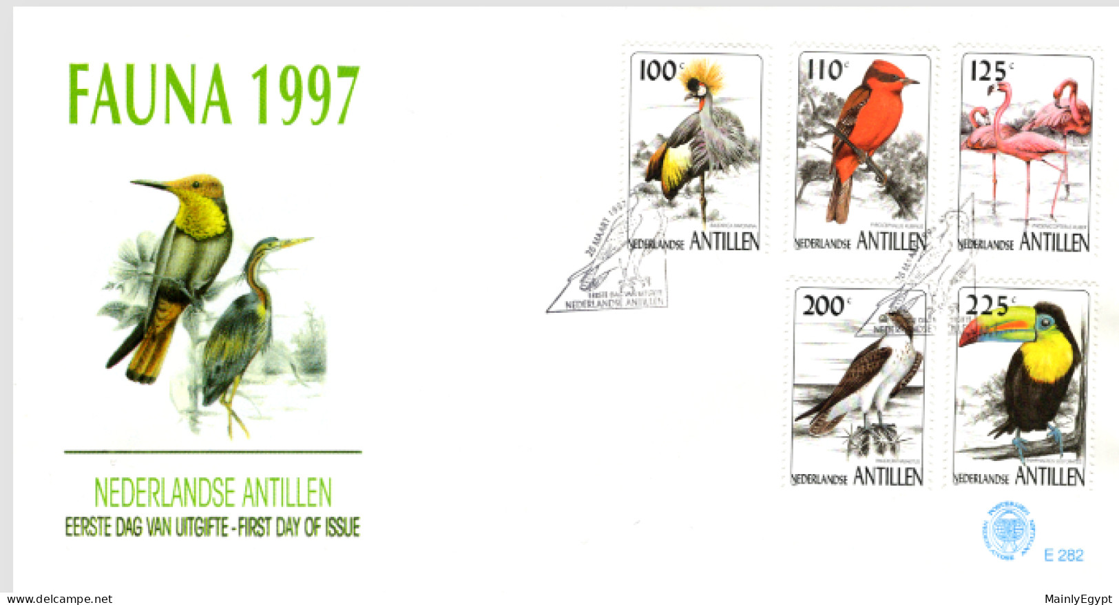 NETHERLANDS ANTILLES: 1997 -2  FDCs - Birds  (E281-282) - Curaçao, Nederlandse Antillen, Aruba