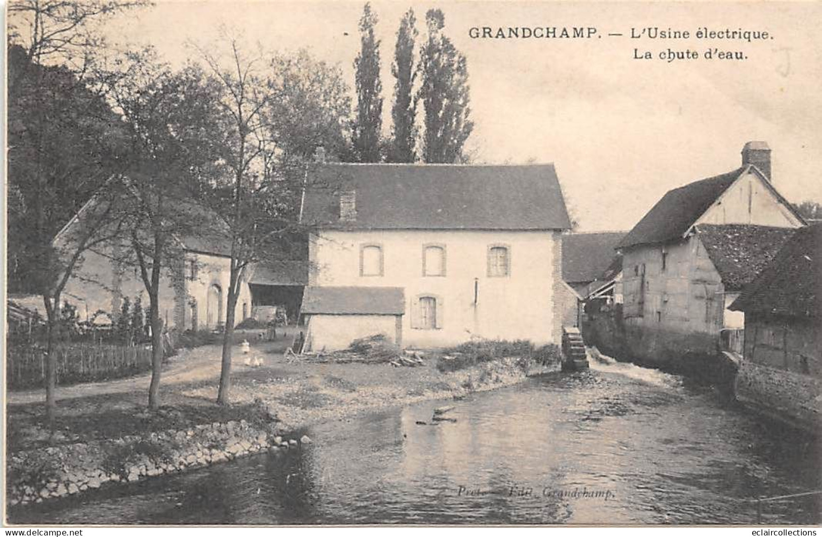 Grandchamp          89         Usine éléctrique . La Chute D'eau  . Décollée     (voir Scan) - Sonstige & Ohne Zuordnung