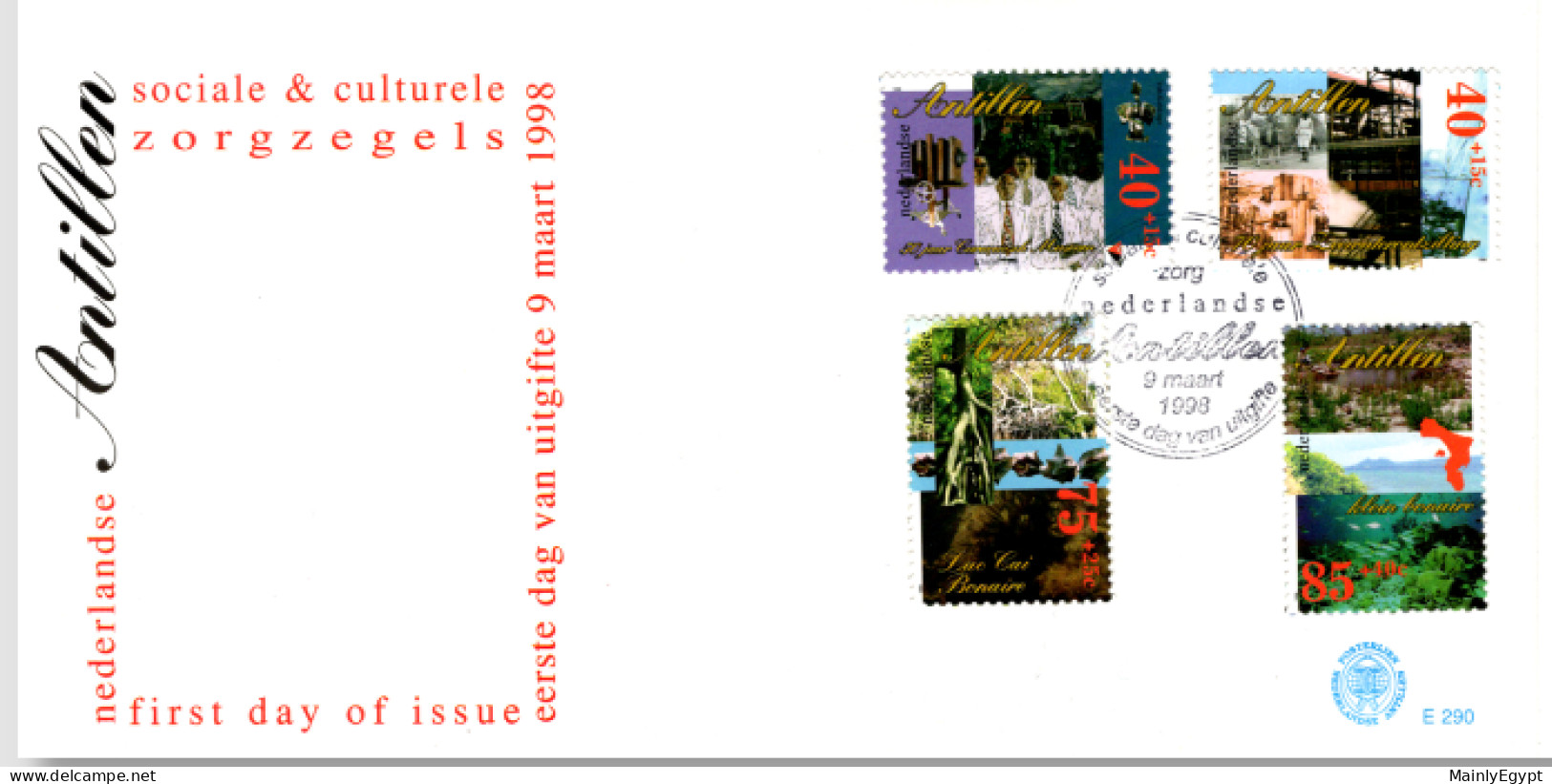 NETHERLANDS ANTILLES: 1998 FDC - Social And Cultural Care, Potable Water, Photo Camera  (E290) - Curaçao, Nederlandse Antillen, Aruba