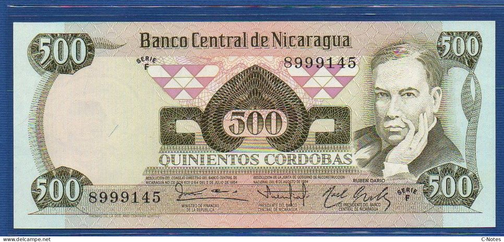 NICARAGUA - P.142 – 500 Córdobas 1985 UNC, S/n F 8999145 - Nicaragua