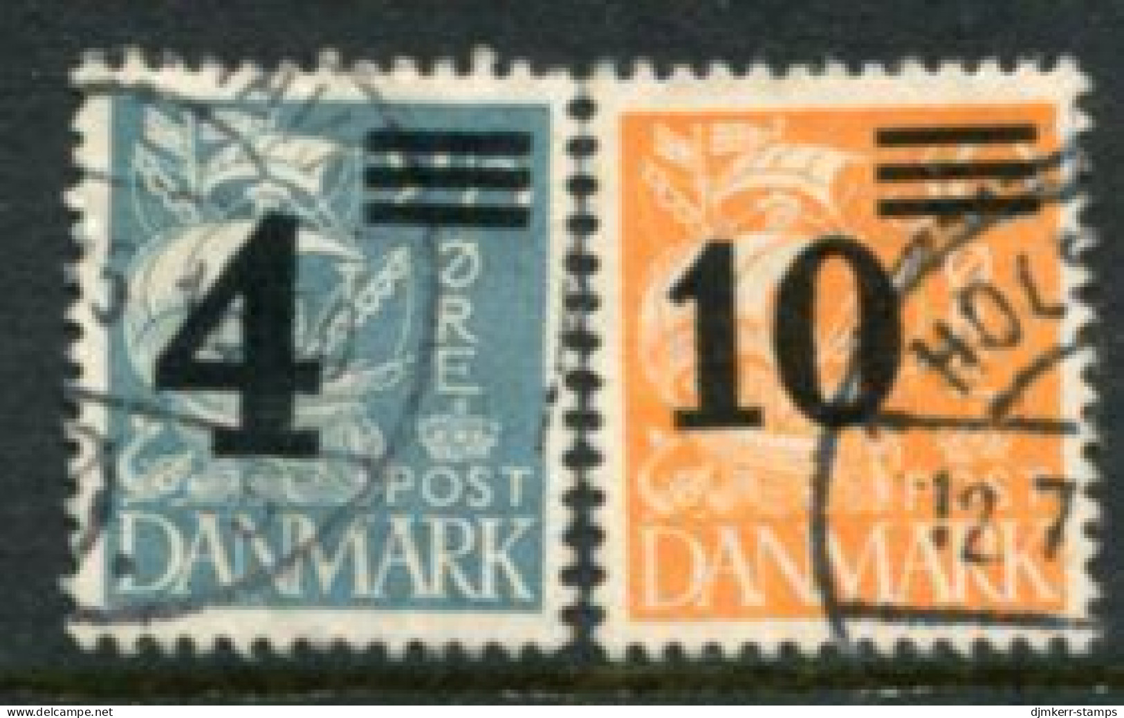 DENMARK 1934 Surcharges On Caravelle Used.  Michel 215-16 - Usati