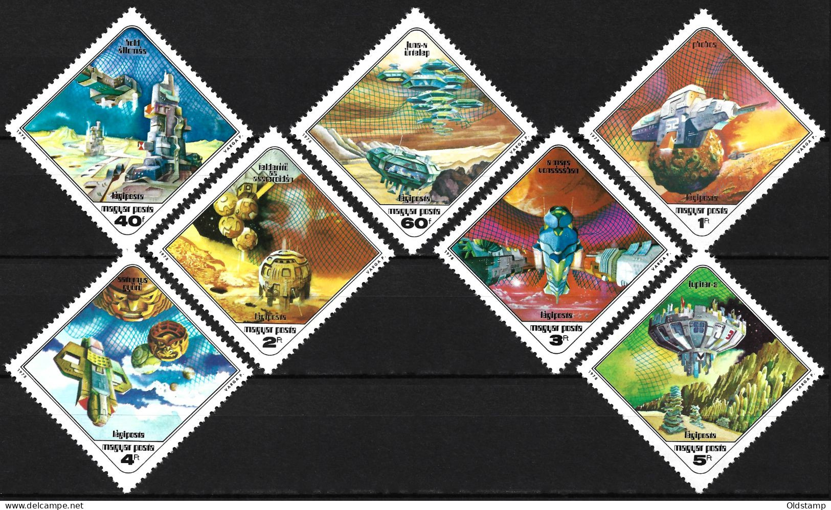 SPACE HUNGARY 1978 SPACE FUTURE FLIGHTS FANTASTICS SHIP ASTRONAUTS Stamps FULL SET Mi. 3265 - 3271 - Collections