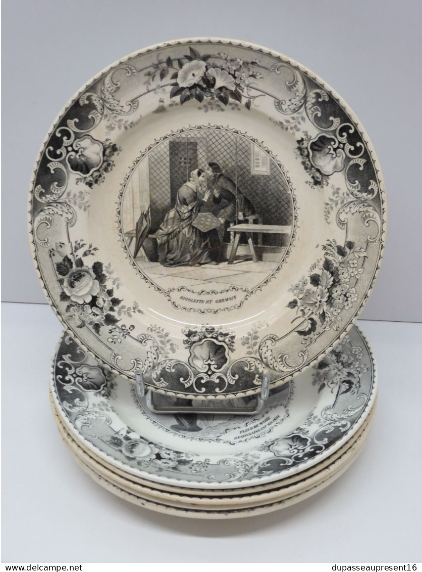 -BELLE ANCIENNE ASSIETTE PORCELAINE OPAQUE CREIL & MONTEREAU LEBOEUF & MILLET   E