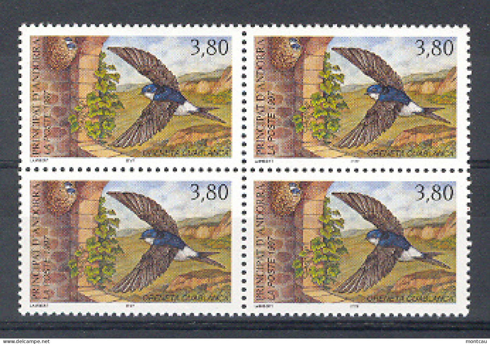 Andorra -Franc 1997 Naturaleza - Golondrina. Y=488 E=509 (**) - Golondrinas