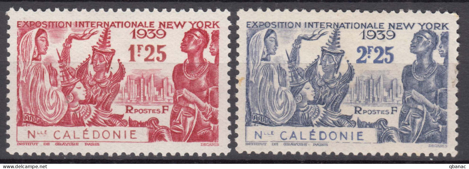 New Caledonia Nouvelle Caledonie 1939 Yvert#173-174 Mint Hinged - Unused Stamps