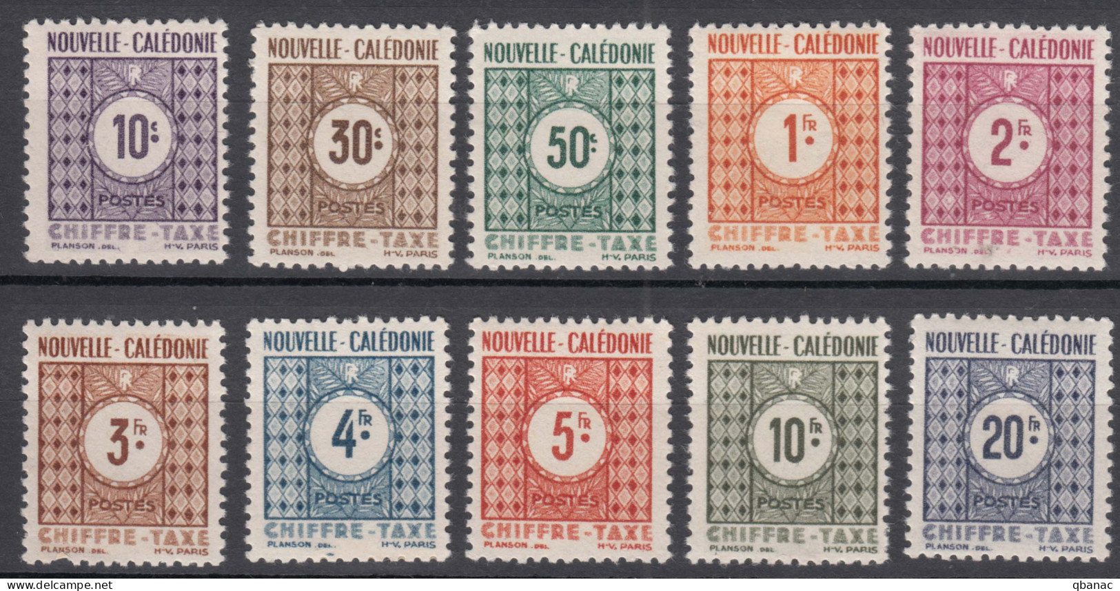 New Caledonia Nouvelle Caledonie 1948 Timbres-taxe Mi#32-41 Mint Hinged - Nuevos