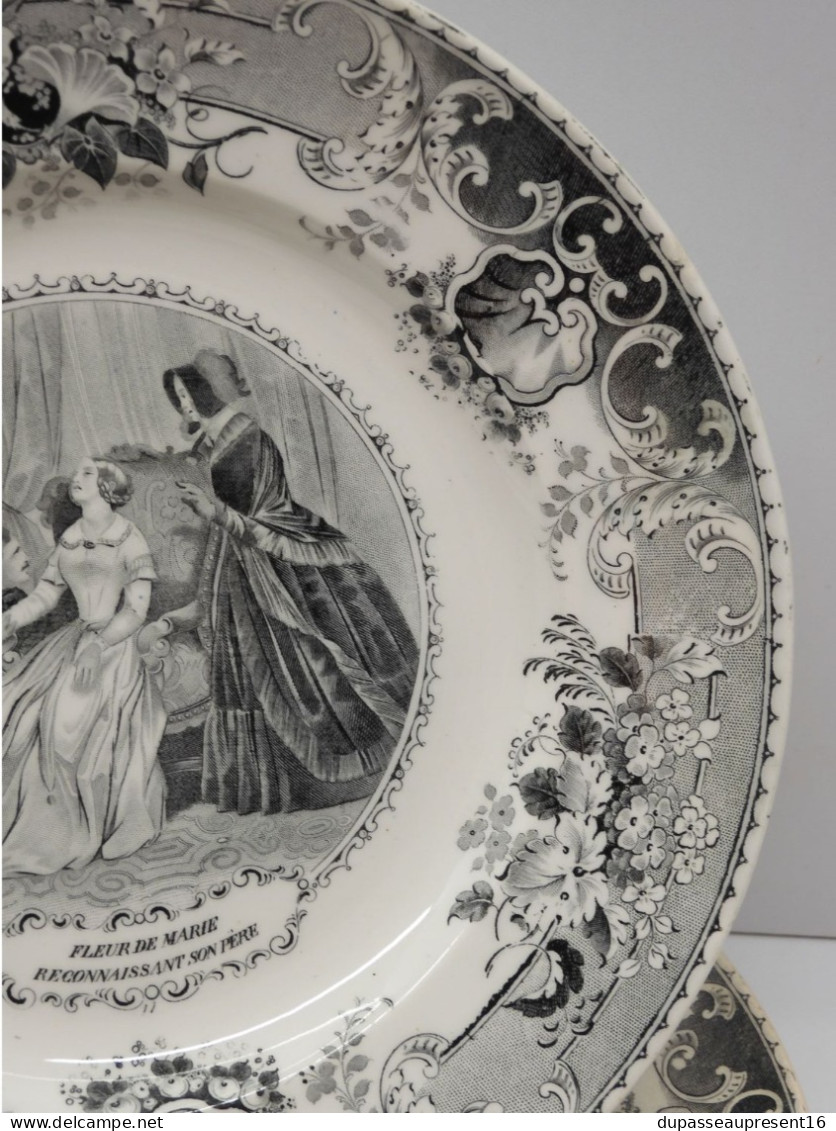 -BELLE ANCIENNE ASSIETTE PORCELAINE OPAQUE CREIL & MONTEREAU LEBOEUF & MILLET   E