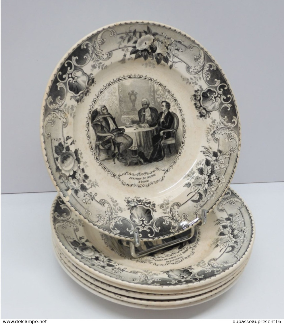 -BELLE ANCIENNE ASSIETTE PORCELAINE OPAQUE CREIL & MONTEREAU LEBOEUF & MILLET   E