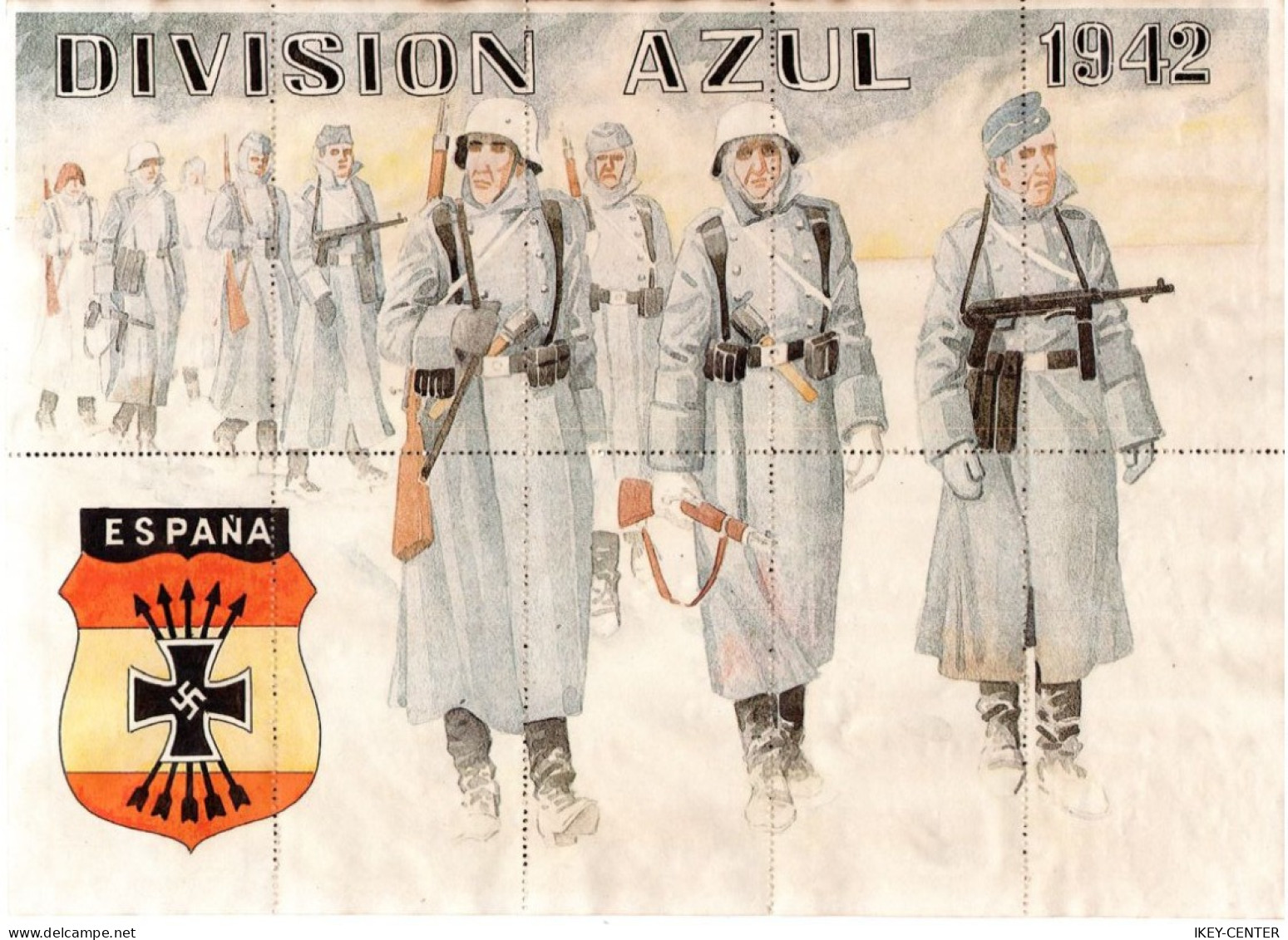 K-504-GERMAN EMPIRE-SPAIN.MILITARY NAZI PROPAGANDA German-Spanish RATION COUPONS DIVISION AZUL.1942.WWII.DEUTSCHES REICH - 1939-45