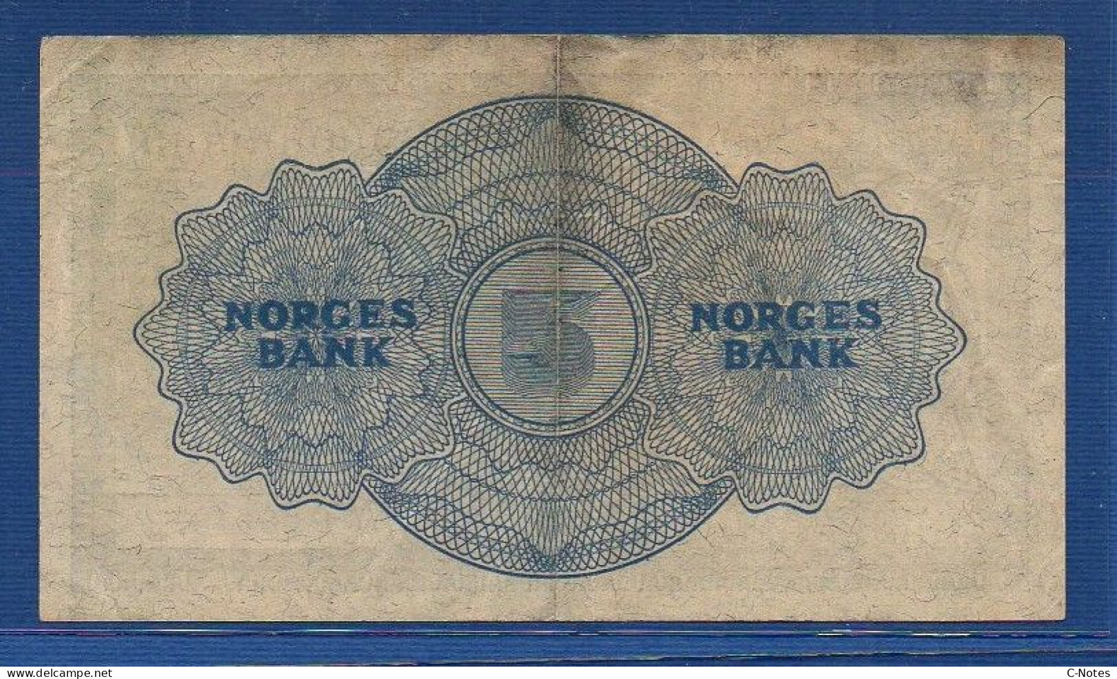 NORWAY - P.25b – 5 Kroner 1947 VF, S/n C.0861329 - Norway