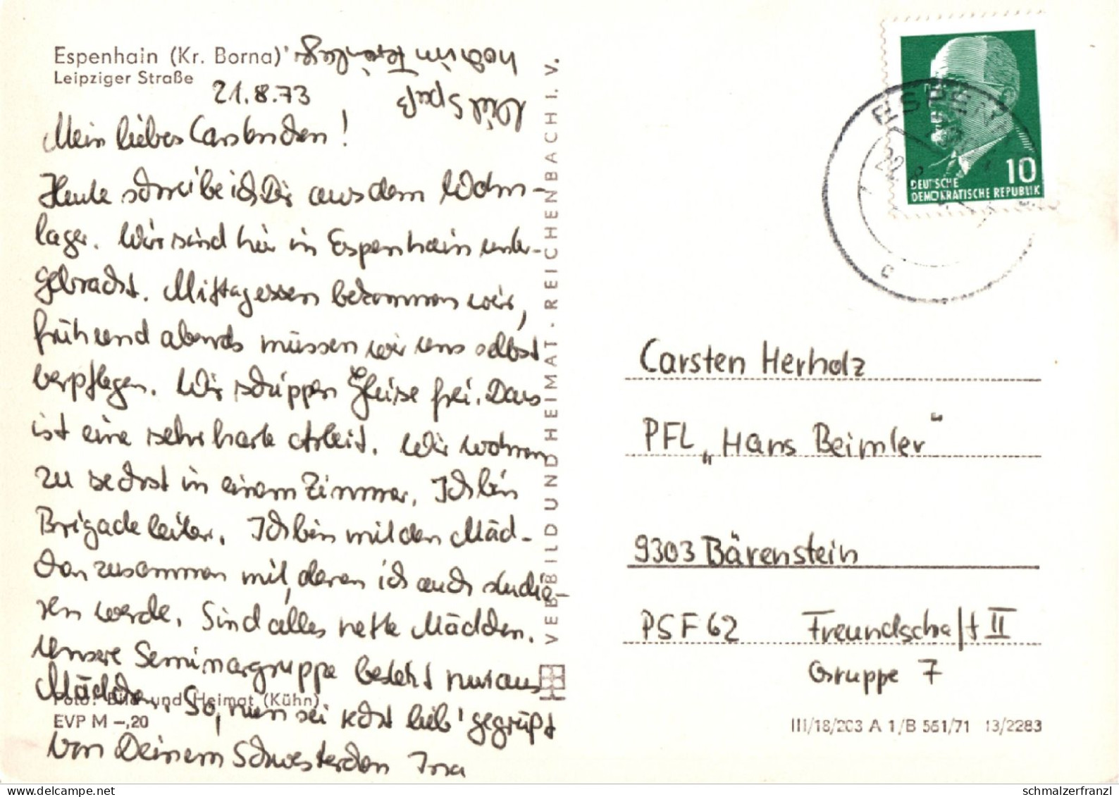 AK Espenhain Leipziger Straße HO Glück Auf Gasthof ? A Pötzschau Mölbis Neukieritzsch Kitzscher Rötha Borna Leipzig DDR - Roetha