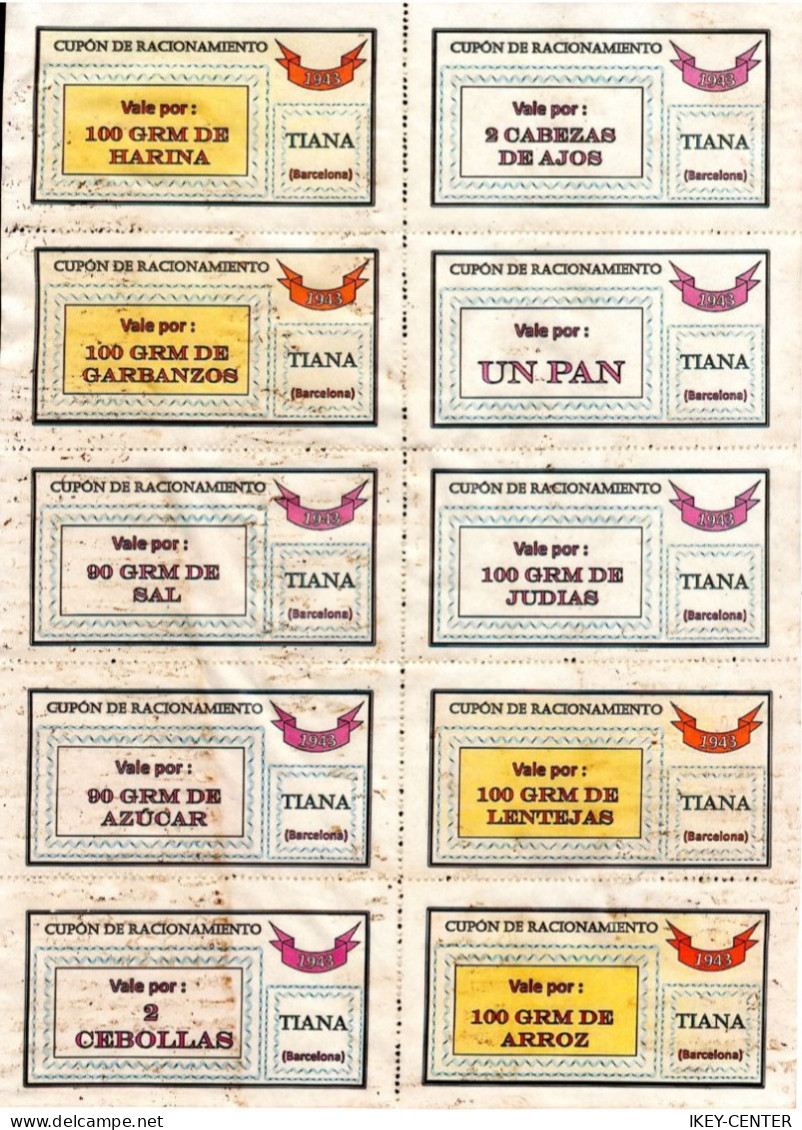 K-506-GERMAN EMPIRE-SPAIN.MILITARY NAZI PROPAGANDA German-Spanish RATION COUPONS DIVISION AZUL.1943.WWII.DEUTSCHES REICH - 1939-45