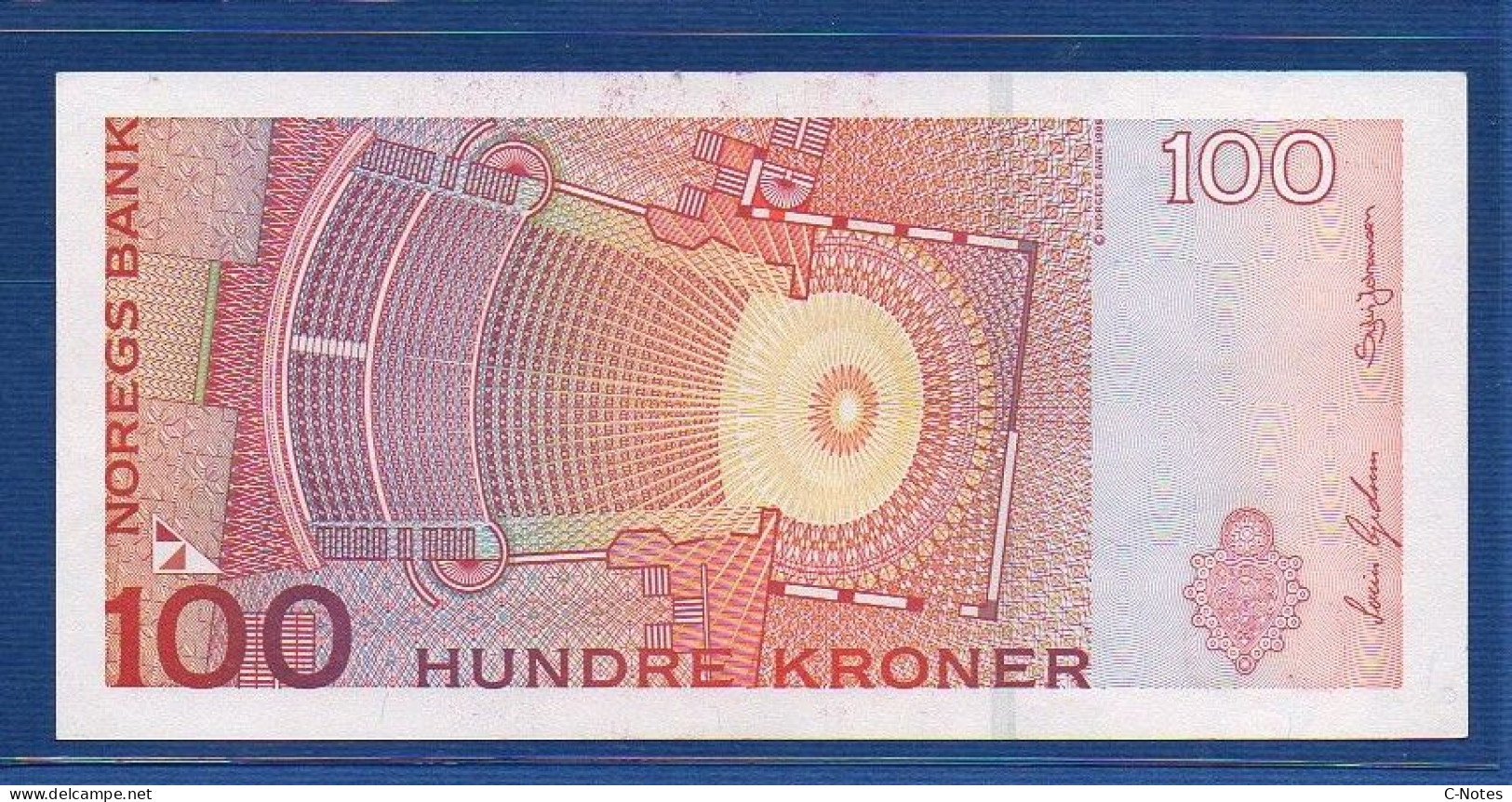 NORWAY - P.47b – 100 Kroner 1999 AUNC-, S/n 1206348060 - Norwegen