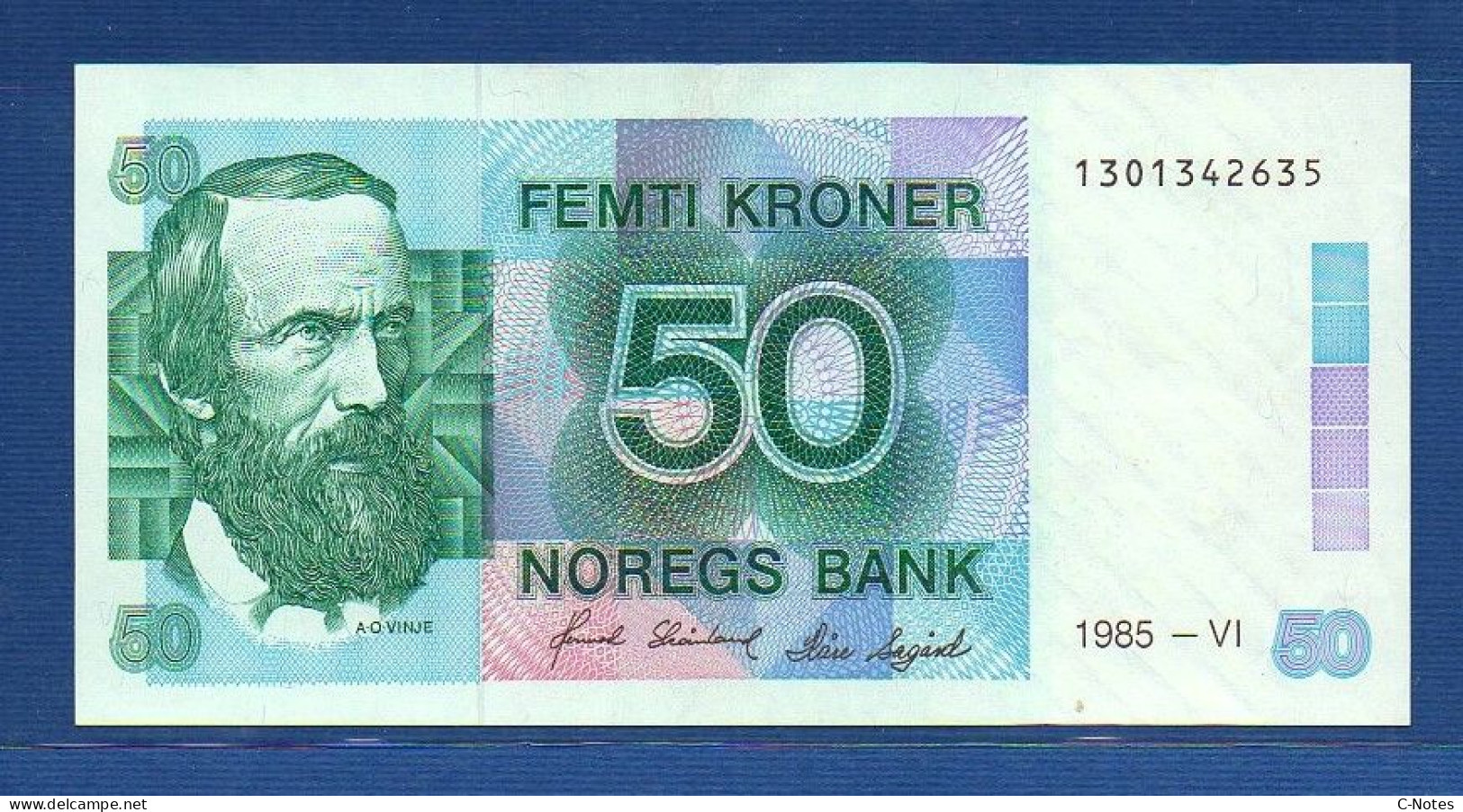 NORWAY - P.42b – 50 Kroner 1985 XF/aUNC, S/n 1301342635 - Norvège