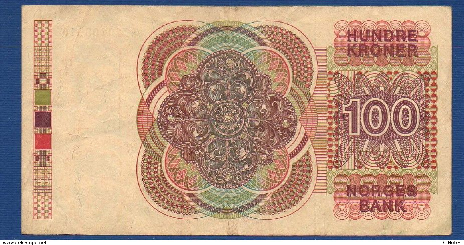 NORWAY - P.43c3 – 100 Kroner 1987 F/VF, S/n 4210108910 - Norway