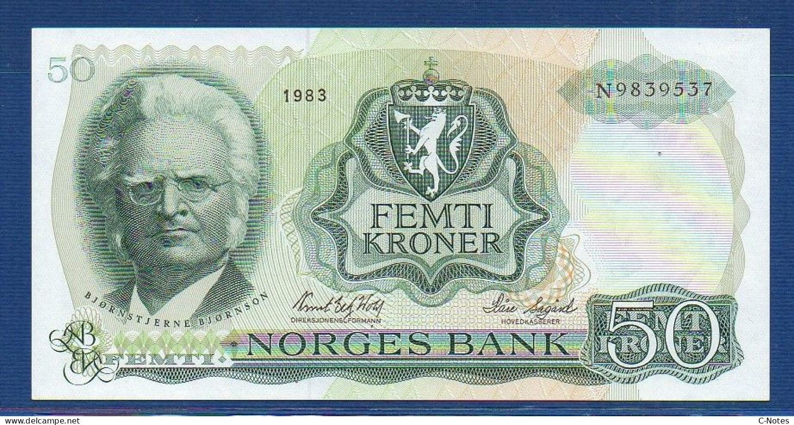 NORWAY - P.37d – 50 Kroner 1983 XF/aUNC, S/n N9839537 - Norway