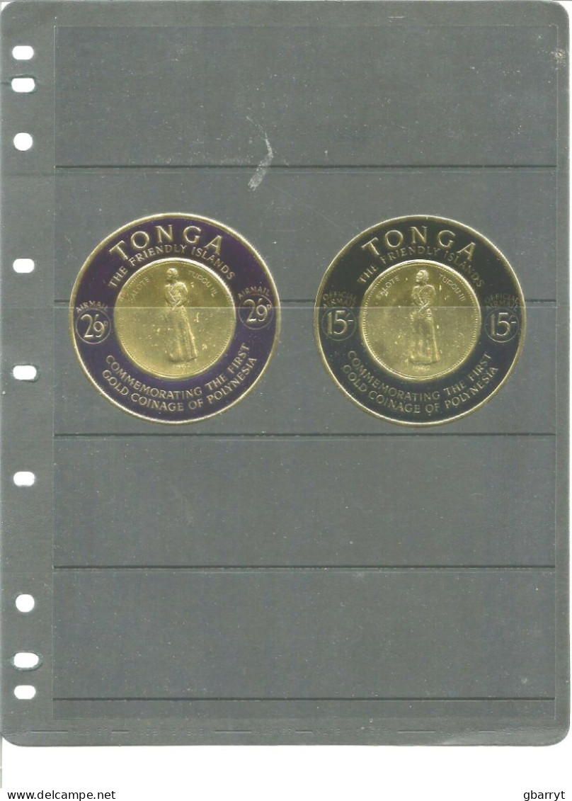 Tonga Scott #128 - 133, C1 - C6, CO7. VF/MH On The Backing Paper. Gold Coin Issue Complete......................DR1 - Tonga (...-1970)