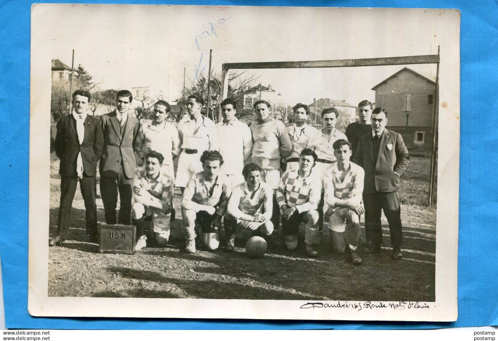 Marseille-quartier St Louis  PHOTO- Léquipe De Football  Joueurs Entraineur Et  Président -années 50 - Nordbezirke, Le Merlan, Saint-Antoine