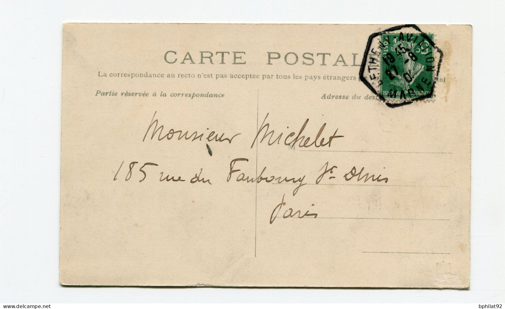 !!! MEETING DE BETHENY DE 1909, CPA DE L'EMPLACEMENT DES CHRONOMETRES ET JOURNALISTES, CACHET SPECIAL - Aviation