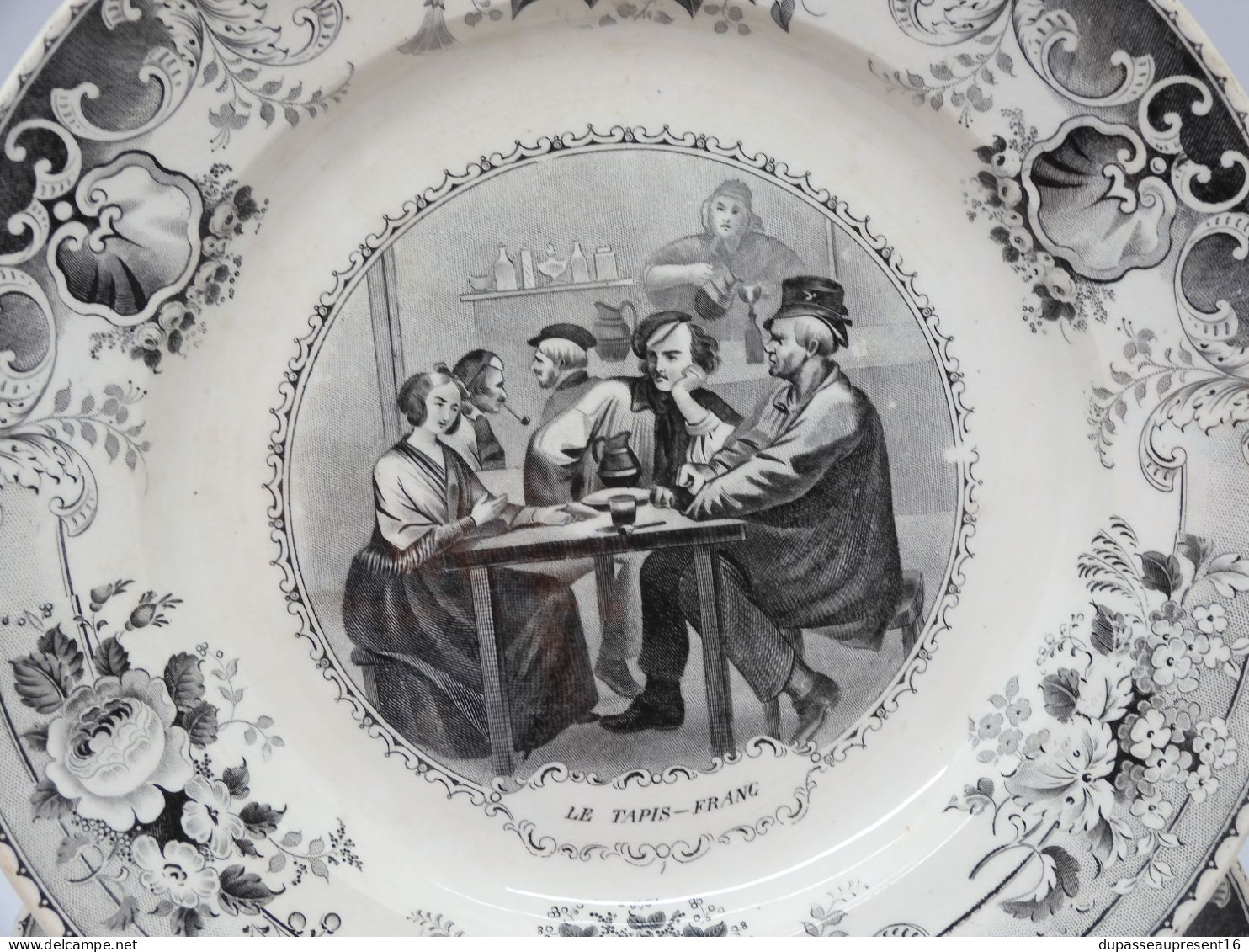 -BELLE ANCIENNE ASSIETTE PORCELAINE OPAQUE CREIL & MONTEREAU LEBOEUF & MILLET   E