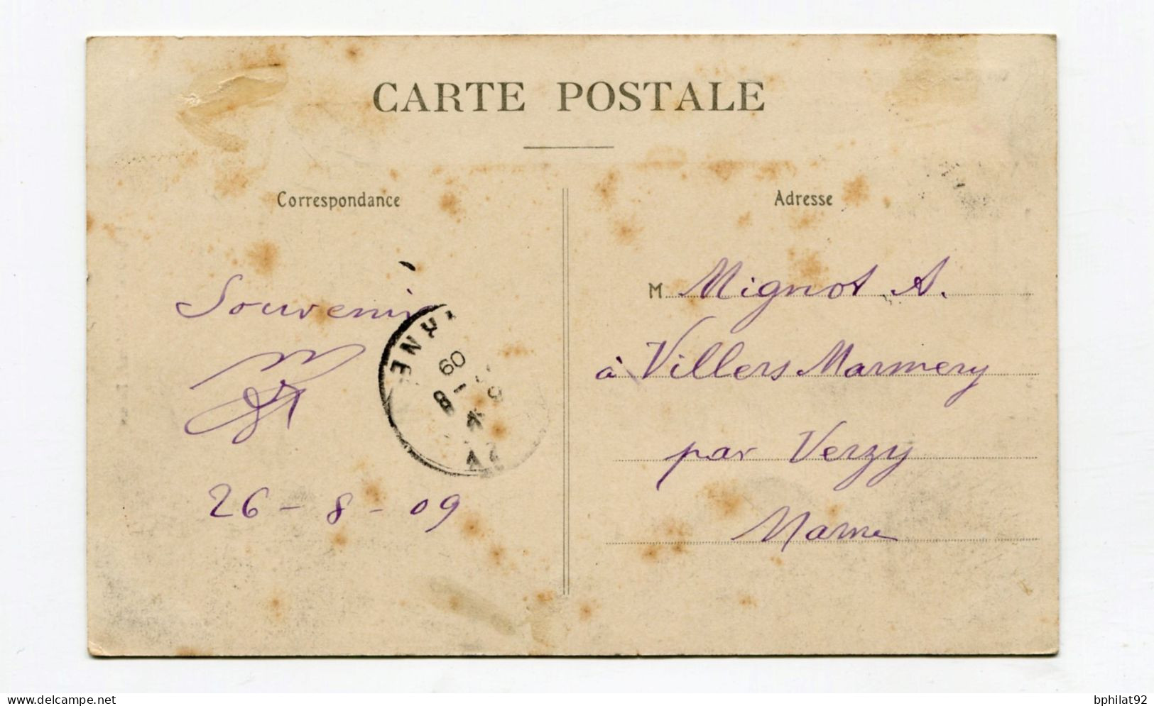 !!! MEETING DE BETHENY DE 1909, CPA DES TRIBUNES, CACHET SPECIAL - Aviazione