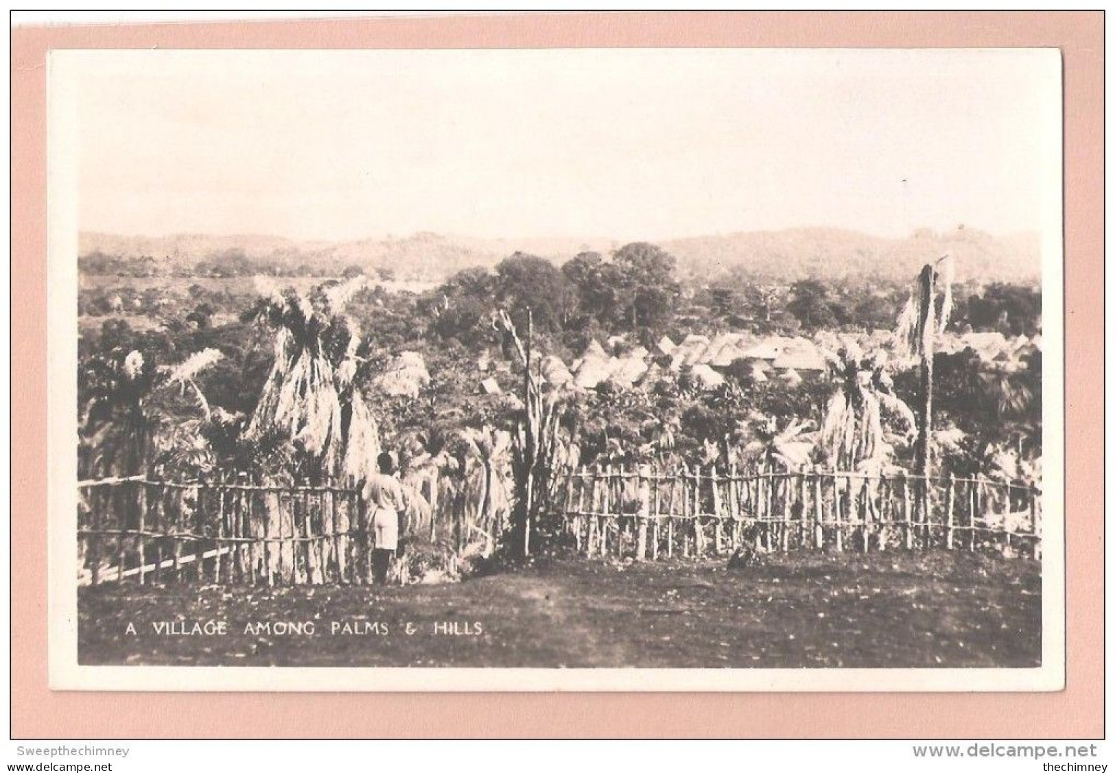 RP NIGERIA A VILLAGE AMONG PALMS AND HILLS POSTCARD COPYRIGHT CMS BOOKSHOP LAGOS - Nigeria