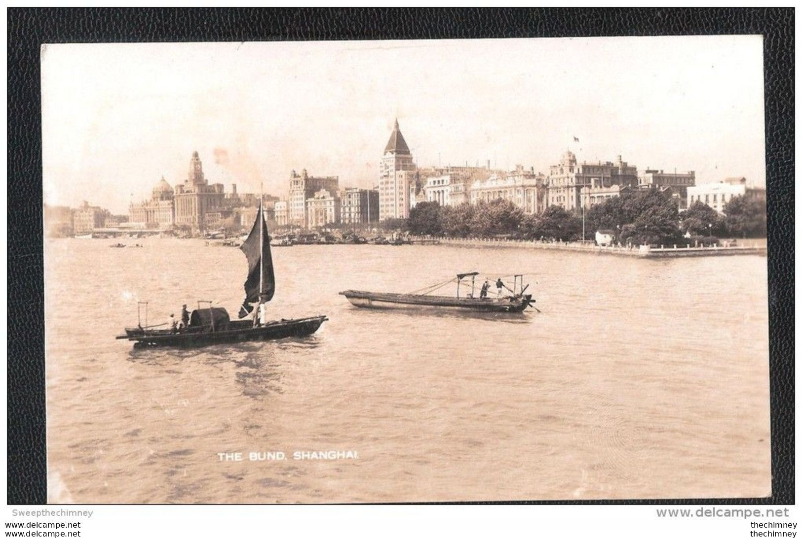 CHINA CHINE SHANGHAI THE BUND RIVER REAL PHOTO POSTCARD UNUSED - Cina